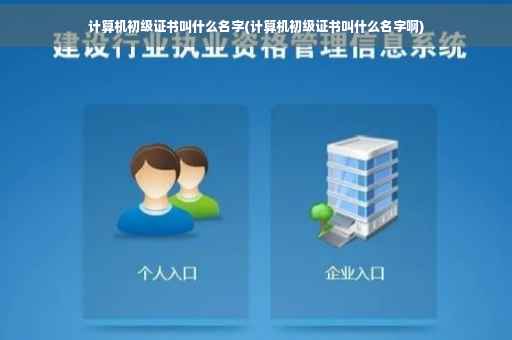 计算机初级证书叫什么名字(计算机初级证书叫什么名字啊)
