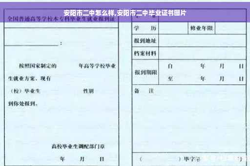 安阳市二中怎么样,安阳市二中毕业证书图片