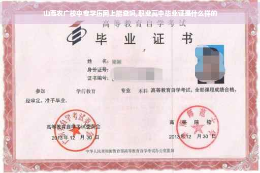 山西农广校中专学历网上能查吗,职业高中毕业证是什么样的