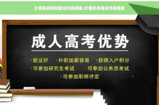 计算机初级技能证书有哪些,计算机资格证书有哪些