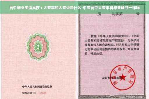 高中毕业生读高技＋大专拿的大专证是什么-中专高中大专本科毕业证书一样吗