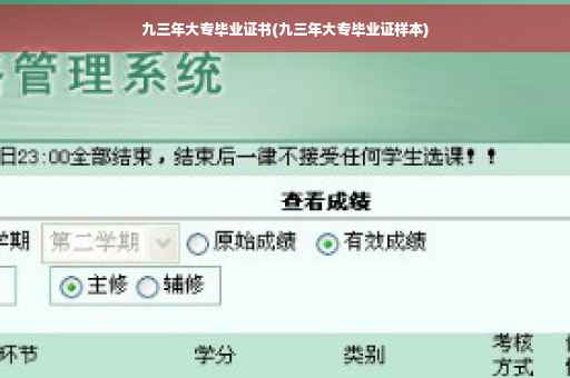 九三年大专毕业证书(九三年大专毕业证样本)