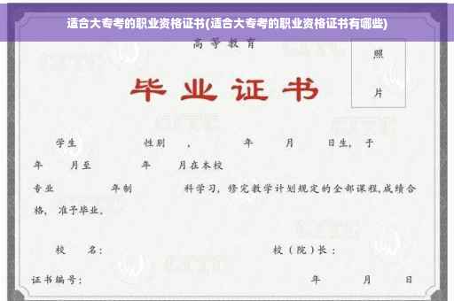 适合大专考的职业资格证书(适合大专考的职业资格证书有哪些)