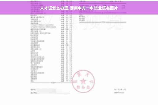人才证怎么办理,湖南中方一中毕业证书图片