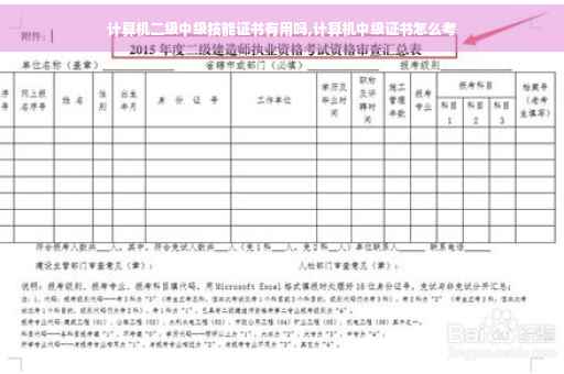 计算机二级中级技能证书有用吗,计算机中级证书怎么考
