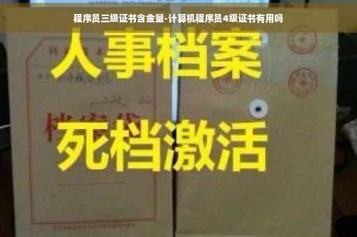 程序员三级证书含金量-计算机程序员4级证书有用吗