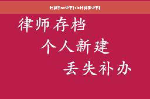 计算机sc证书(sic计算机证书)
