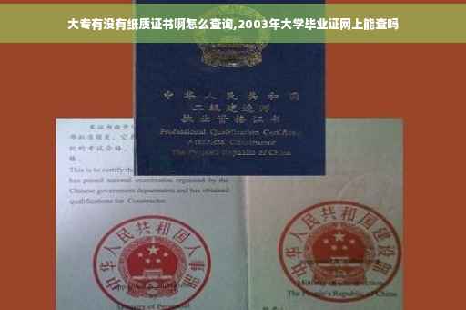 大专有没有纸质证书啊怎么查询,2003年大学毕业证网上能查吗