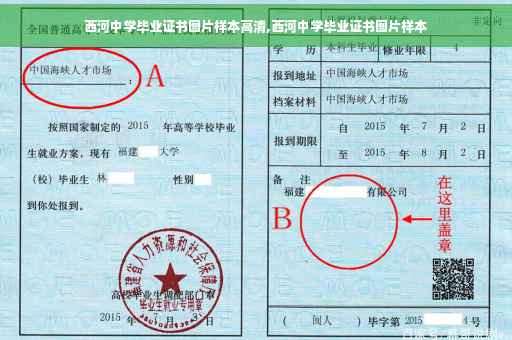 西河中学毕业证书图片样本高清,西河中学毕业证书图片样本