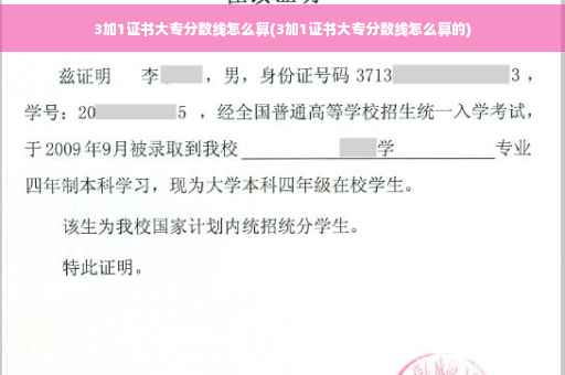 3加1证书大专分数线怎么算(3加1证书大专分数线怎么算的)