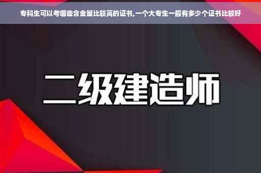 专科生可以考哪些含金量比较高的证书,一个大专生一般有多少个证书比较好