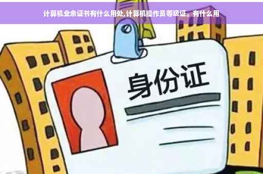 计算机业余证书有什么用处,计算机操作员等级证。有什么用