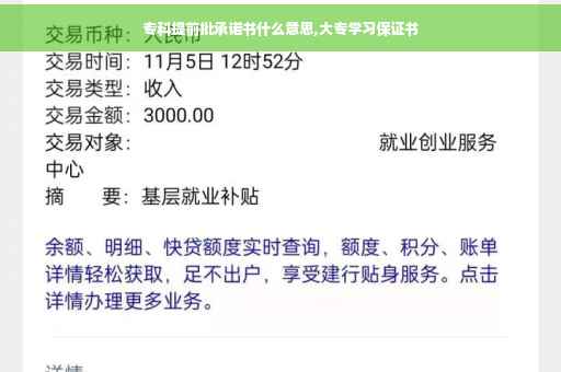 专科提前批承诺书什么意思,大专学习保证书