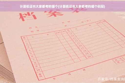 计算机证书大家都考的哪个(计算机证书大家都考的哪个科目)