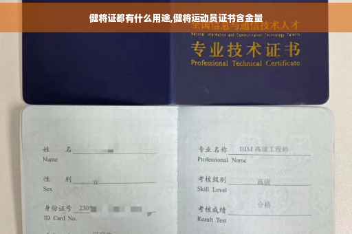 健将证都有什么用途,健将运动员证书含金量
