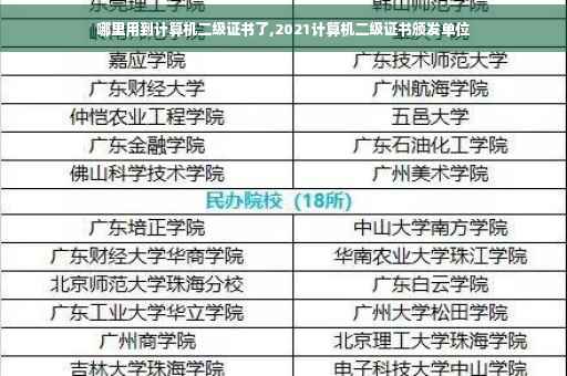 哪里用到计算机二级证书了,2021计算机二级证书颁发单位