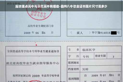 廊坊重点高中与示范高中有哪些-霸州八中毕业证书图片尺寸是多少