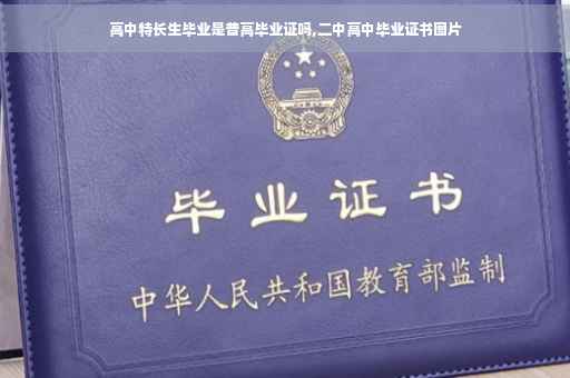 高中特长生毕业是普高毕业证吗,二中高中毕业证书图片