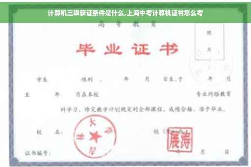 计算机三级获证条件是什么,上海中考计算机证书怎么考