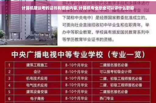 计算机建议考的证书有哪些内容,计算机专业毕业可以评什么职称