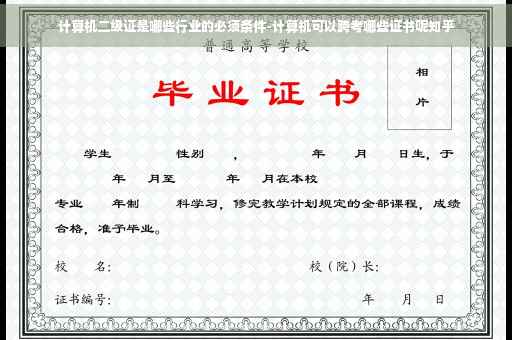 计算机二级证是哪些行业的必须条件-计算机可以跨考哪些证书呢知乎
