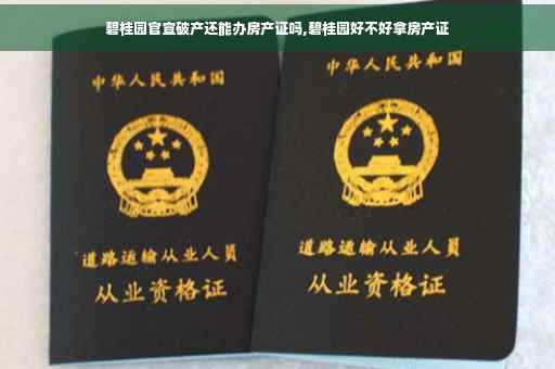 碧桂园官宣破产还能办房产证吗,碧桂园好不好拿房产证