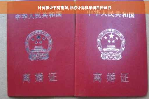 计算机证书有用吗,职称计算机单科合格证书