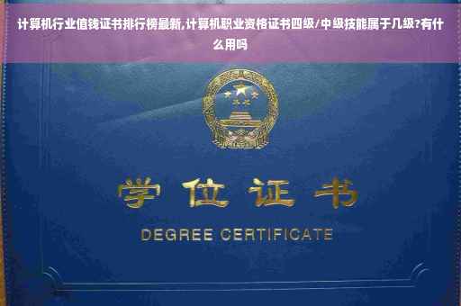 计算机行业值钱证书排行榜最新,计算机职业资格证书四级/中级技能属于几级?有什么用吗