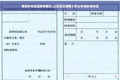 老高中毕业证样本图片,江苏连云港网上怎么申请补身份证