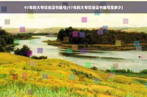 97年的大专毕业证书编号(97年的大专毕业证书编号是多少)