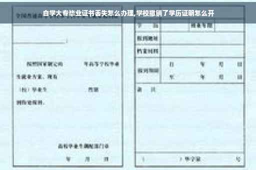 自学大专毕业证书丢失怎么办理,学校撤销了学历证明怎么开