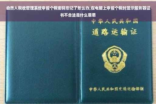 自然人税收管理系统申报个税密码忘记了怎么办,在电脑上申报个税时显示服务器证书不合法是什么意思