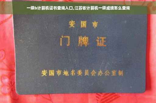 一级b计算机证书查询入口,江苏省计算机一级成绩怎么查询