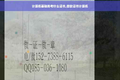 计算机基础类考什么证书,微软证书计算机