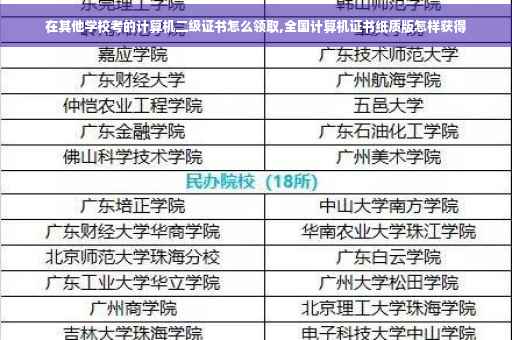 在其他学校考的计算机二级证书怎么领取,全国计算机证书纸质版怎样获得