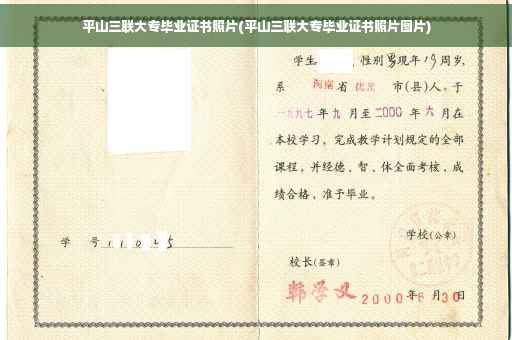 平山三联大专毕业证书照片(平山三联大专毕业证书照片图片)