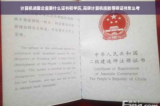 计算机进国企需要什么证书和学历,高级计算机技能等级证书怎么考