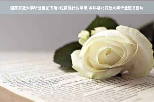 国家开放大学毕业证左下角9位数是什么意思,本科湖北开放大学毕业证书图片