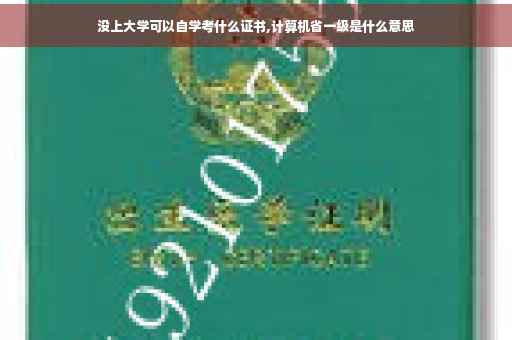 没上大学可以自学考什么证书,计算机省一级是什么意思