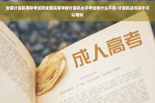 全国计算机等级考试和全国高等学校计算机水平考试有什么不同-计算机证书高中可以考吗