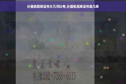计算机四级证书大几可以考,计算机高级证书是几级