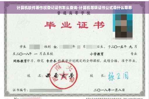 计算机软件著作权登记证书怎么查询-计算机等级证书公式是什么意思