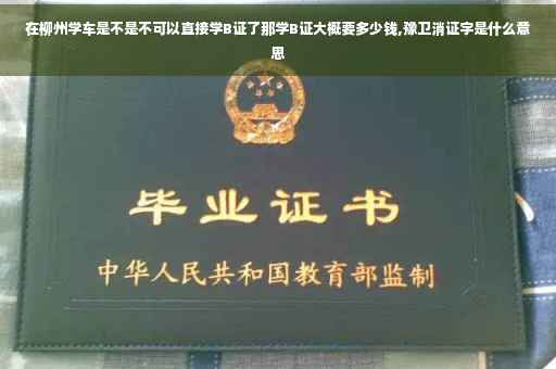 在柳州学车是不是不可以直接学B证了那学B证大概要多少钱,豫卫消证字是什么意思