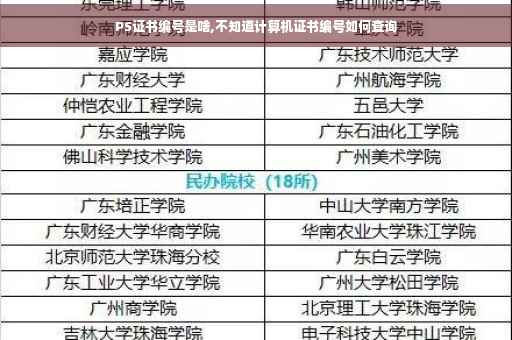 PS证书编号是啥,不知道计算机证书编号如何查询