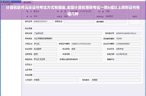 计算机软件高级证书考试方式有哪些,全国计算机等级考试一级b或以上级别证书有哪几种