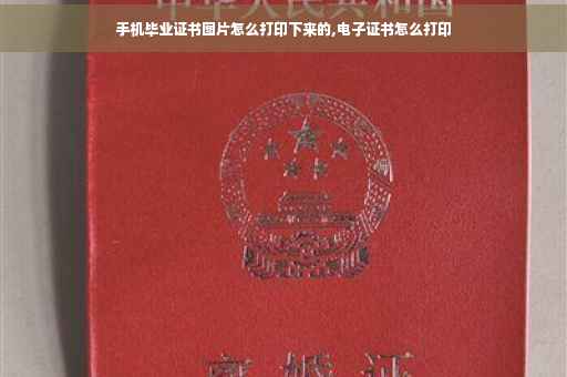 手机毕业证书图片怎么打印下来的,电子证书怎么打印