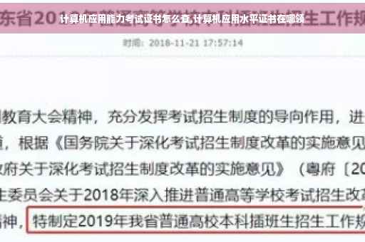 计算机应用能力考试证书怎么查,计算机应用水平证书在哪领