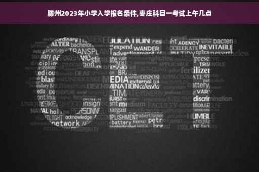 滕州2023年小学入学报名条件,枣庄科目一考试上午几点