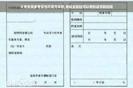 大专生是多考证书还是升本好,专科生在校可以考的证书和时间