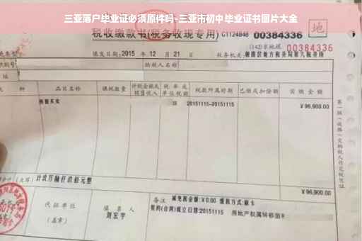 三亚落户毕业证必须原件吗-三亚市初中毕业证书图片大全